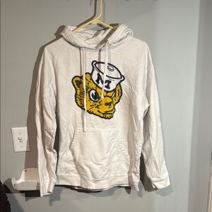 Valia White and Yellow Sweater with Graphic Design